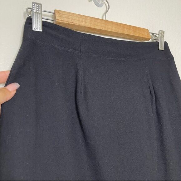 Eileen Fisher Skirt Size XS Black Pull On Knit Knee Length Career Pencil Elastic - Picture 5 of 8